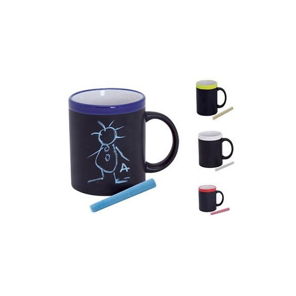 taza pizarra con tiza