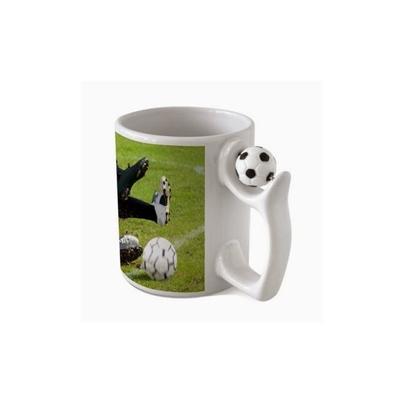 Taza personalizada con asa de fútbol