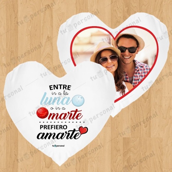 Cojín corazón "Prefiero Amarte"