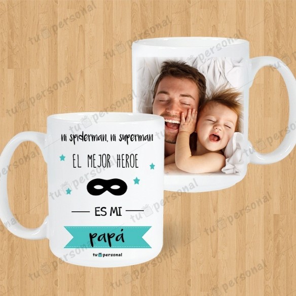 Taza Blanca "El Mejor Héroe es mi Papá"