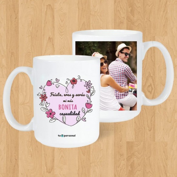 Taza blanca "Mi más bonita casualidad"