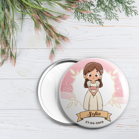 chapa personalizada niña comunión 