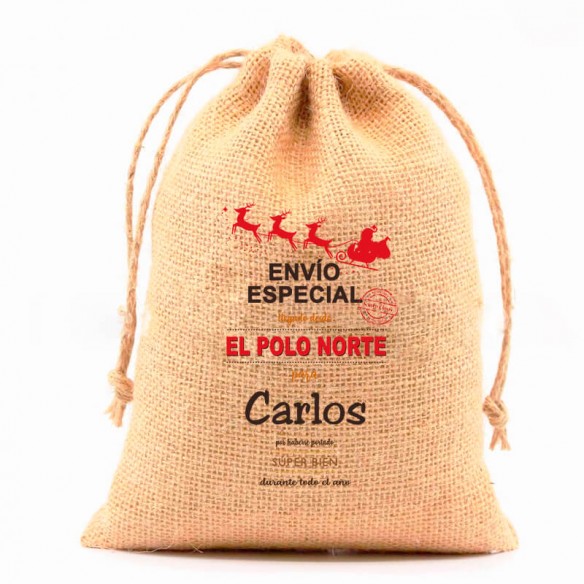 Saco Yute Regalos Navidad Trineo...